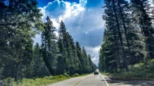 The road to Lassen Volcanic National Park